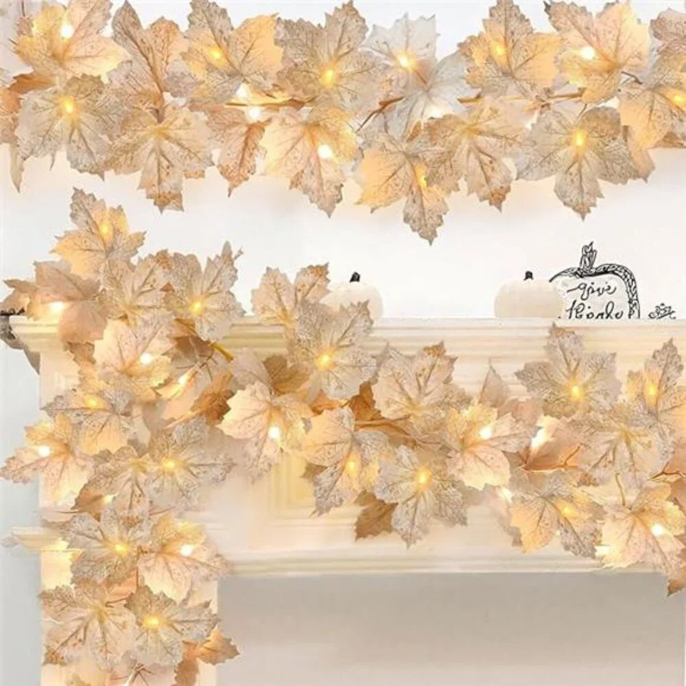 3 Pack Thanksgiving Decorations - Thanksgiving Garland with Lights Fall
